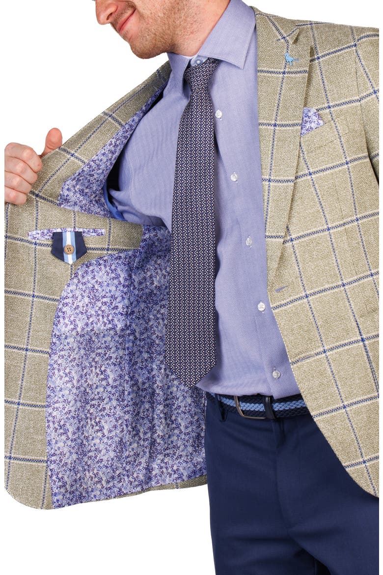 Textured Yarn Dyed Windowpane Sport Coat, Alternate, color, OLIVE