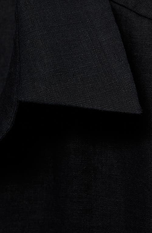 Mango Regular Fit Linen Button-up Shirt In Black