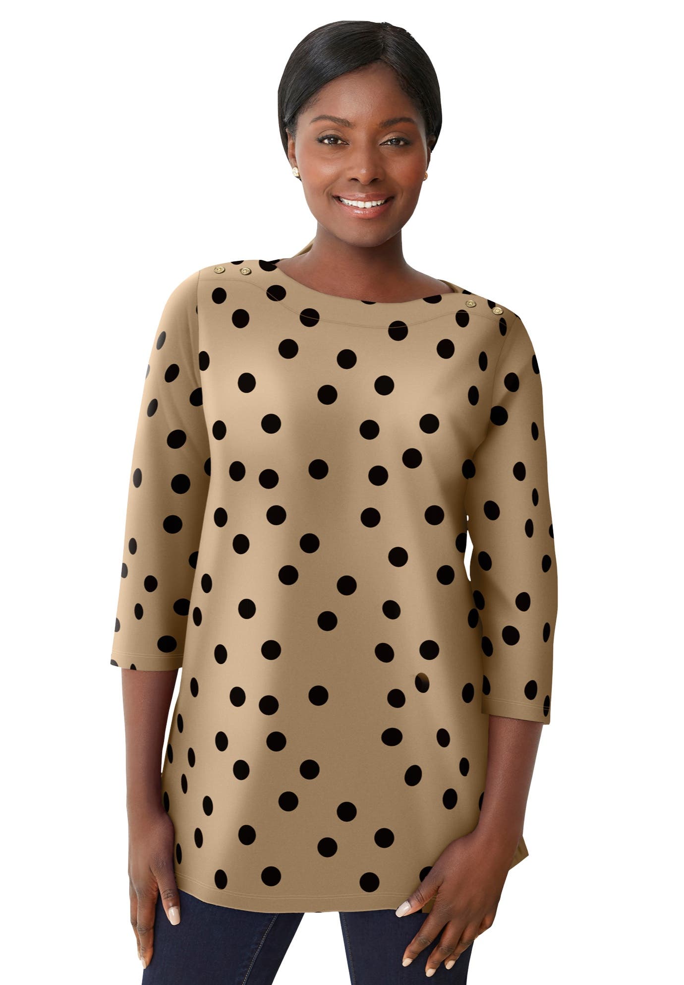 KHAKI SCATTER DOT
