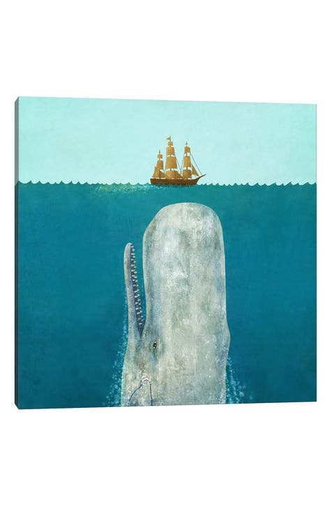 The Whale Square Canvas Art Print by Terry Fan Canvas Wall Art