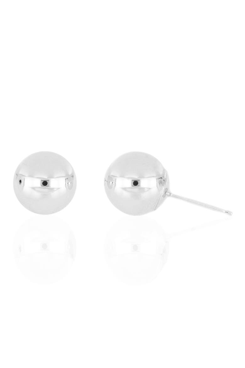 14K Gold Ball Stud Earrings (Nordstrom Exclusive), Main, color, WHITE GOLD