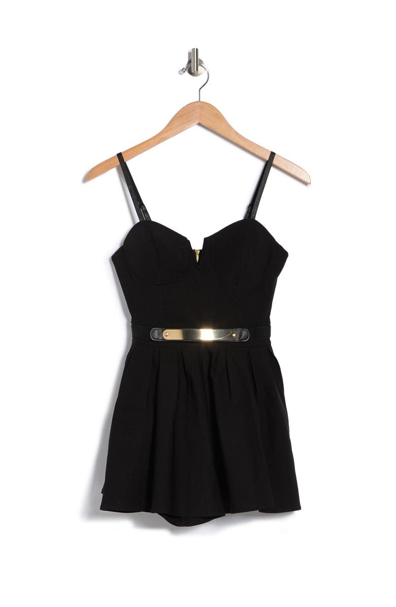 MATERIAL GIRL Notch Front Belt Romper, Alternate, color, 