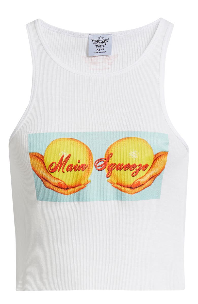 BOYS LIE Main Squeeze Beegee Crop Tank, Alternate, color, White