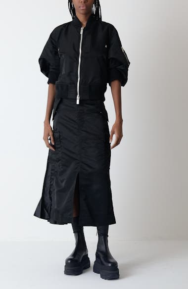 Sacai Short Sleeve Nylon Twill Bomber Jacket | Nordstrom