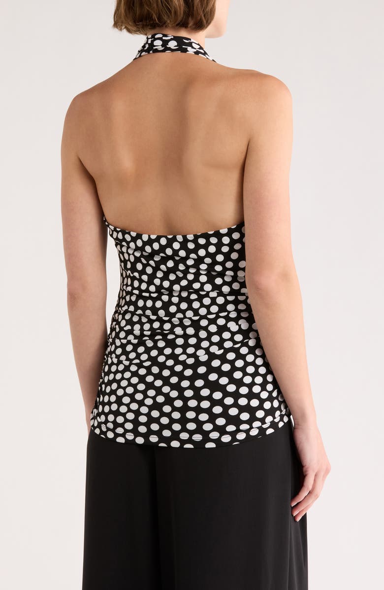 Renee C Polka Dot Halter Top, Alternate, color, Black