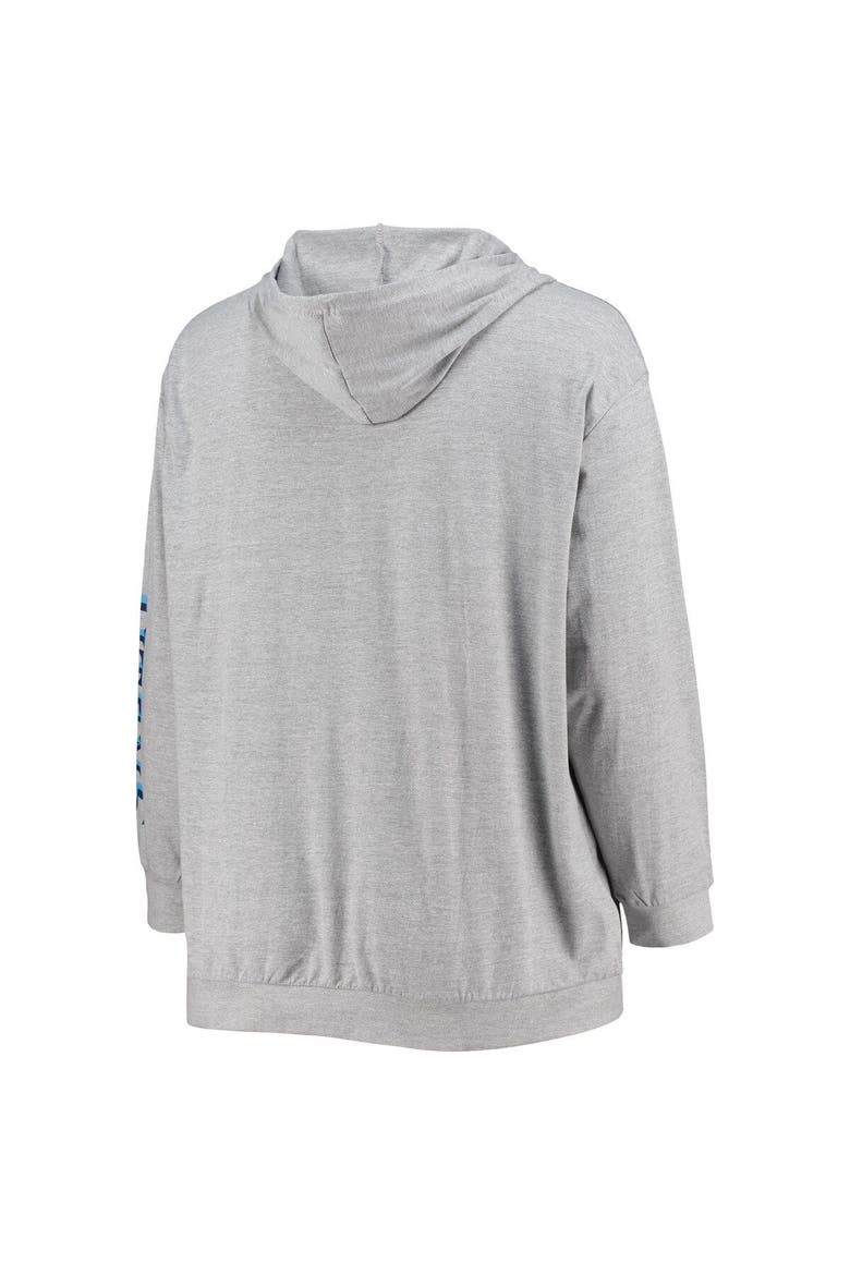 Women's Fanatics Branded Heathered Gray Tennessee Titans Plus Size Lace-Up Pullover Hoodie, Alternate, color, Heather Gray