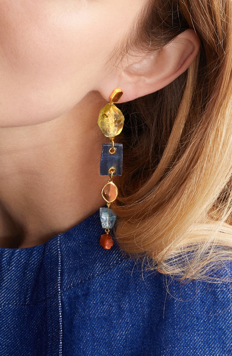 Monica Vinader x Caroline Issa Gemstone Cocktail Earrings, Alternate, color, 