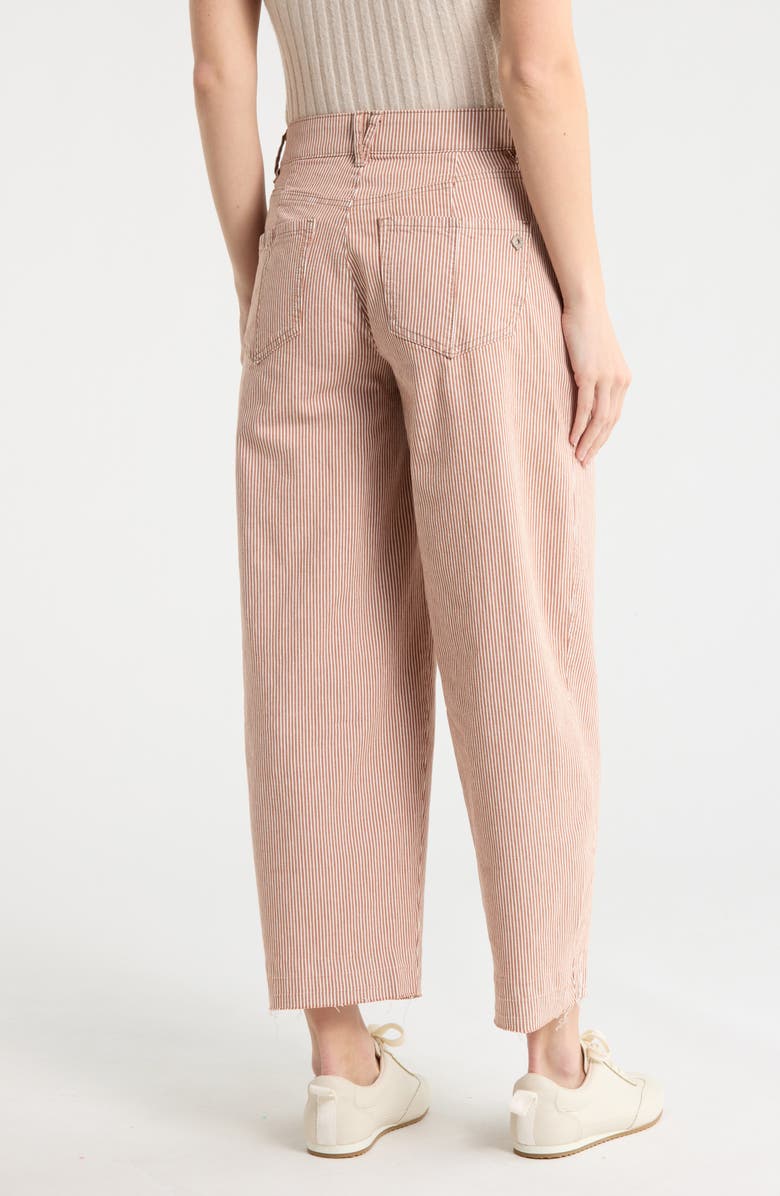 Democracy Released Hem Barrel Leg Jeans, Alternate, color, Striped Coffee