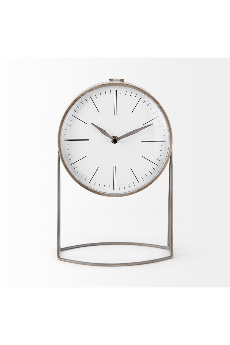 Aurus Matte Metal Table Clock, Alternate, color, Gray