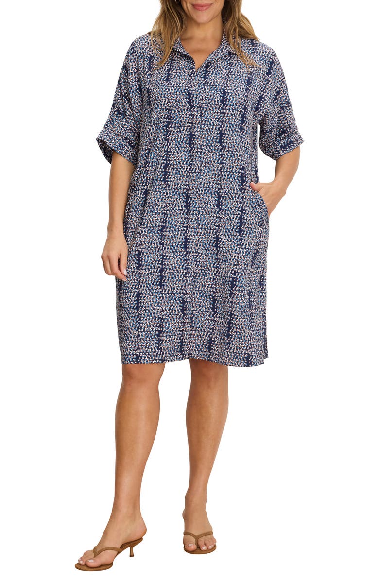 NIC+ZOE Block Party Devon Shift Dress, Main, color, Indigo Multi