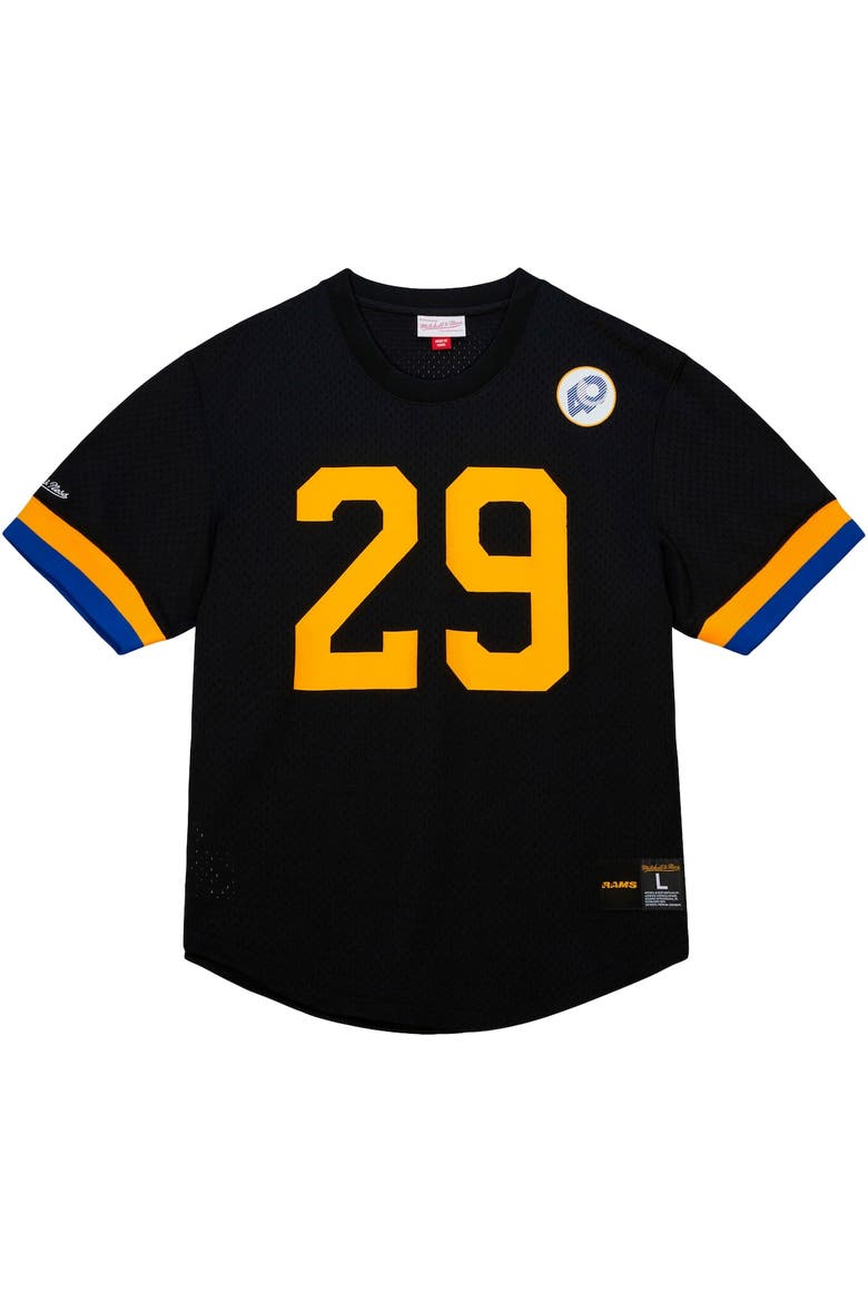 Men's Mitchell & Ness Eric Dickerson Black Los Angeles Rams Retired Player Name & Number Mesh Top, Alternate, color, Black