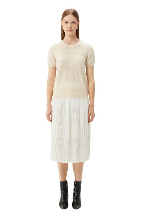 Short-sleeved Cashmere Crewneck Top