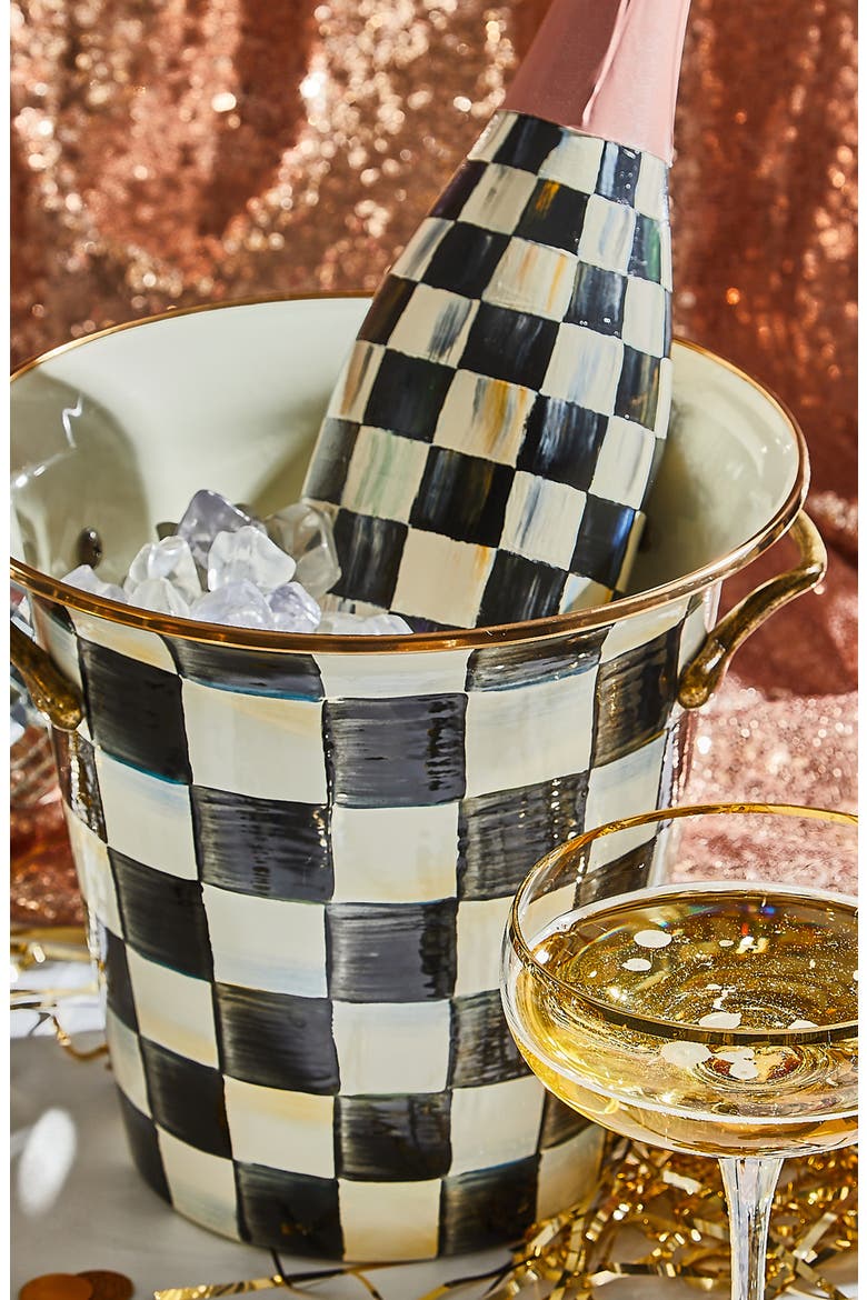 Courtly Check Wine Cooler, Alternate, color, BLACK/ WHITE