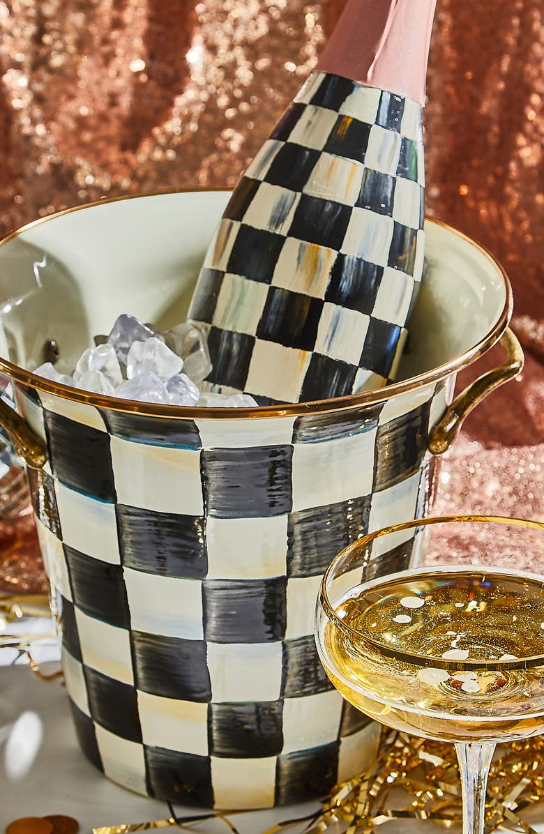 MACKENZIE CHILDS Courtly Check Wine Cooler, Alternate, color, Black/ White