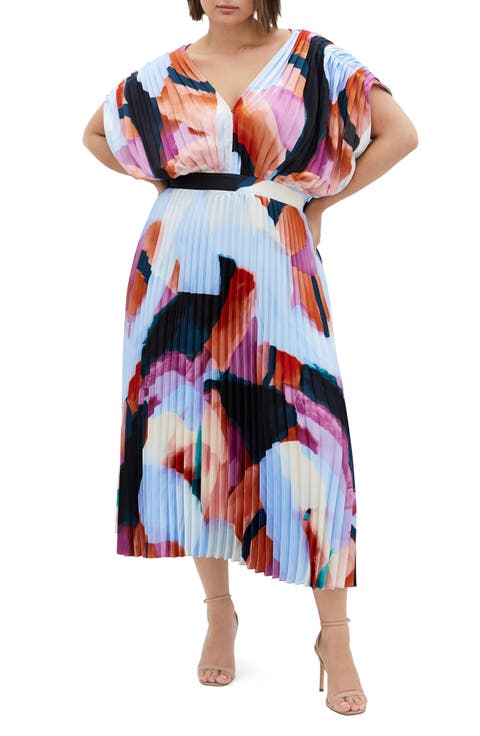 Henley Pleated Maxi Dress (Plus)