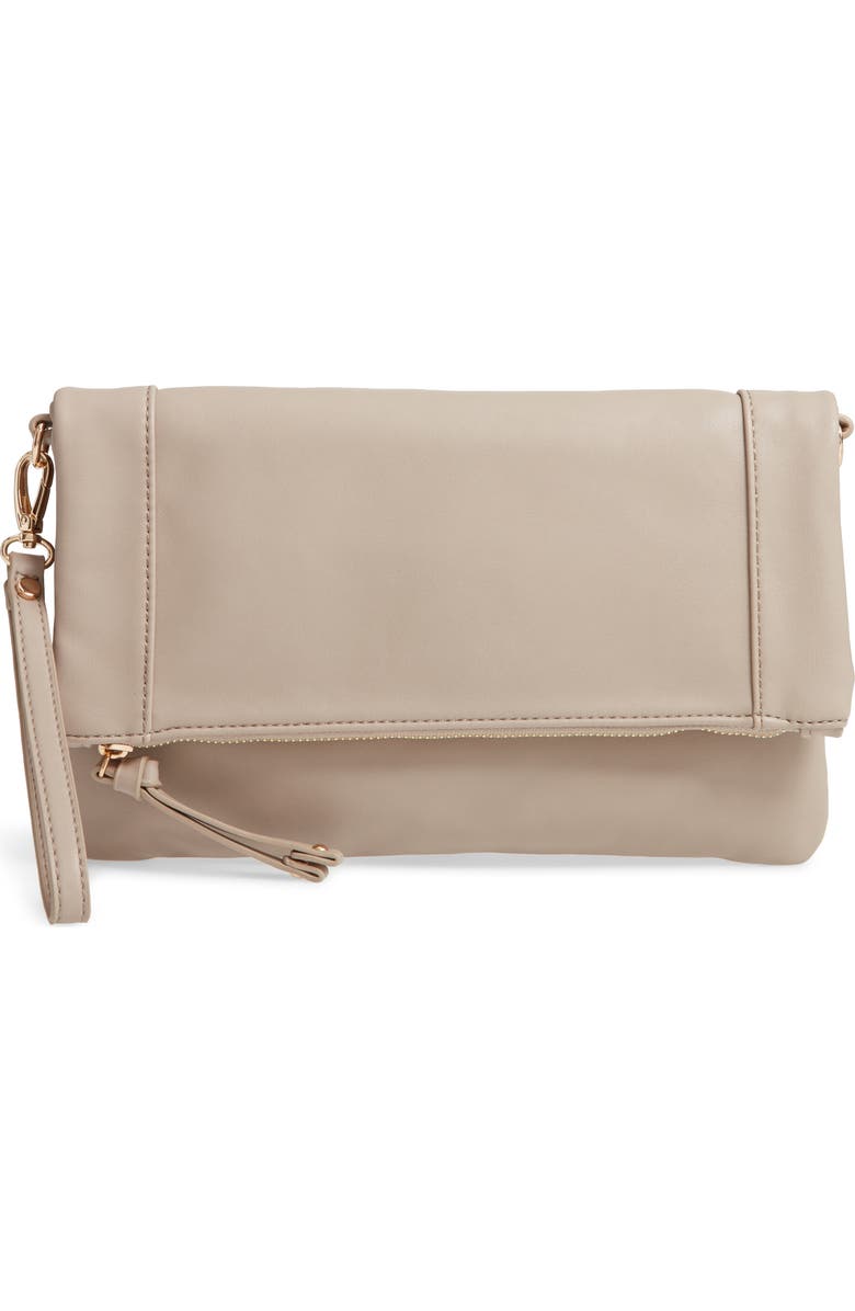 Sole Society Marlena Faux Leather Clutch.Crossbody Bag, Main, color,