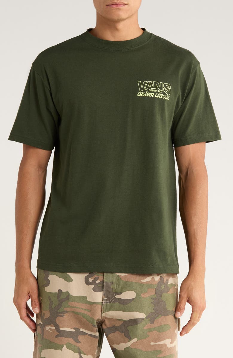 Vans Shop Front Cotton Graphic T-Shirt, Main, color, Dried Kelp