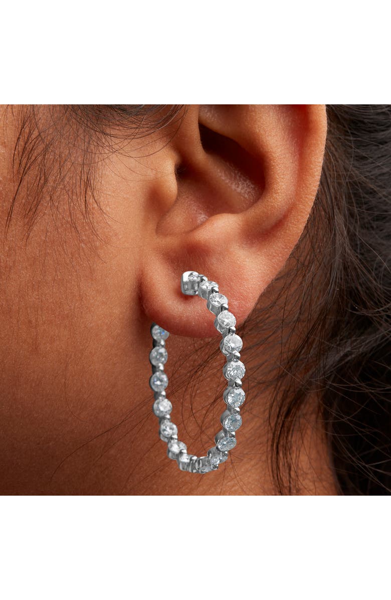 Haus of Brilliance 14K White Gold 5.00 Cttw Lab Grown Diamond Inside-Out Hoop Earring, Alternate, color, White