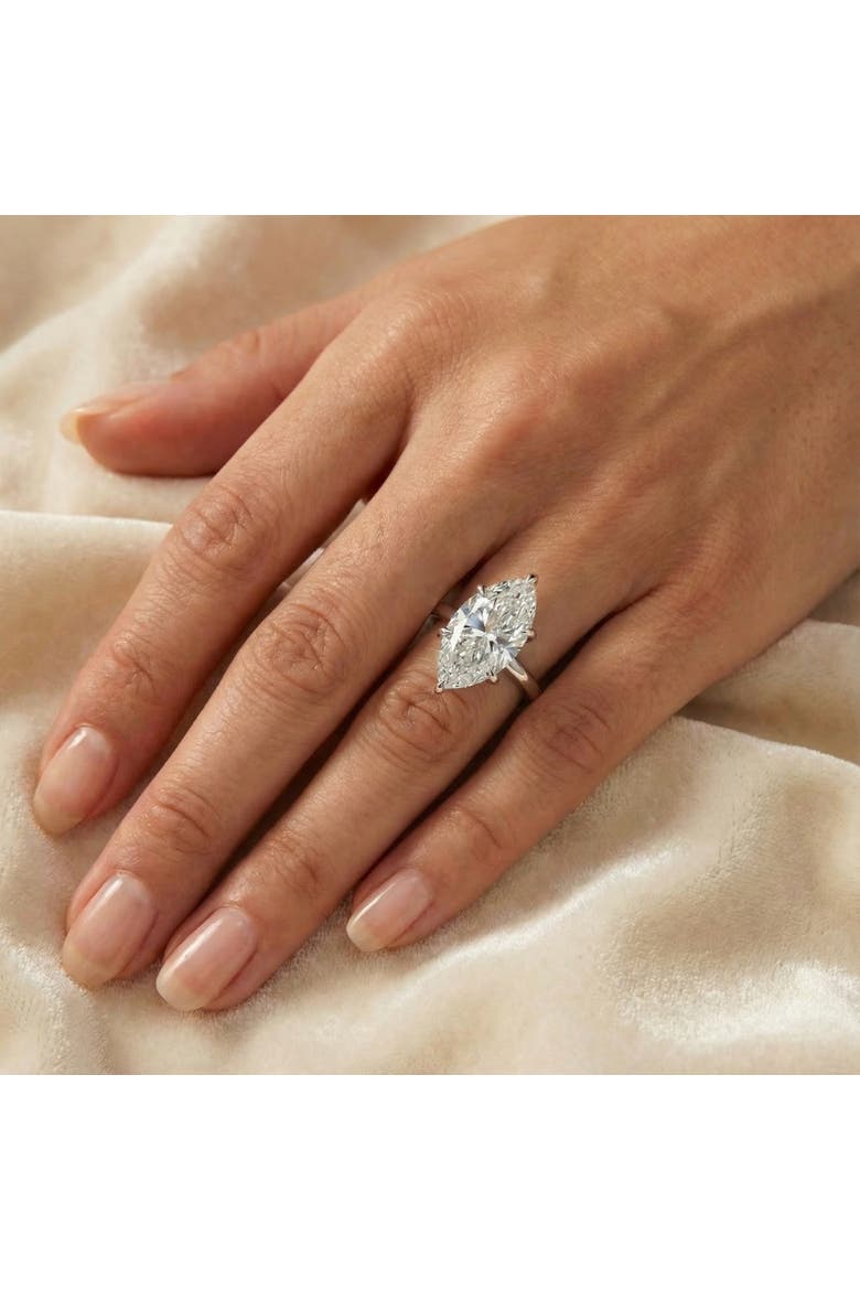 Certified 5Ct Kelly Marquise Solitaire Engagement Ring 14k Gold or Pt Lab Grown, Alternate, color, 14k Yellow Gold