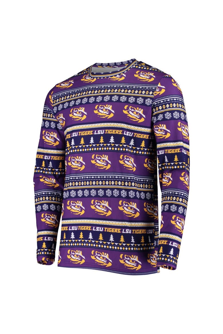 Men's Concepts Sport Purple LSU Tigers Ugly Sweater Knit Long Sleeve Top and Pant Set, Alternate, color, Purple