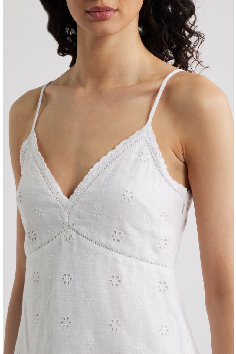 Peppy Embroidered Sleeveless Minidress, Alternate, color, OPTIC WHITE