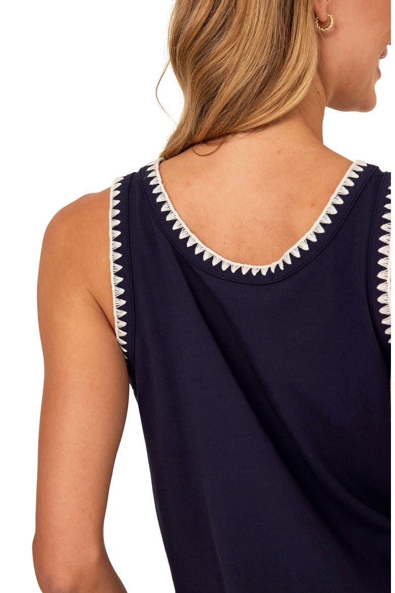 Genevieve Contrast Trim Tank, Alternate, color, STARGAZER