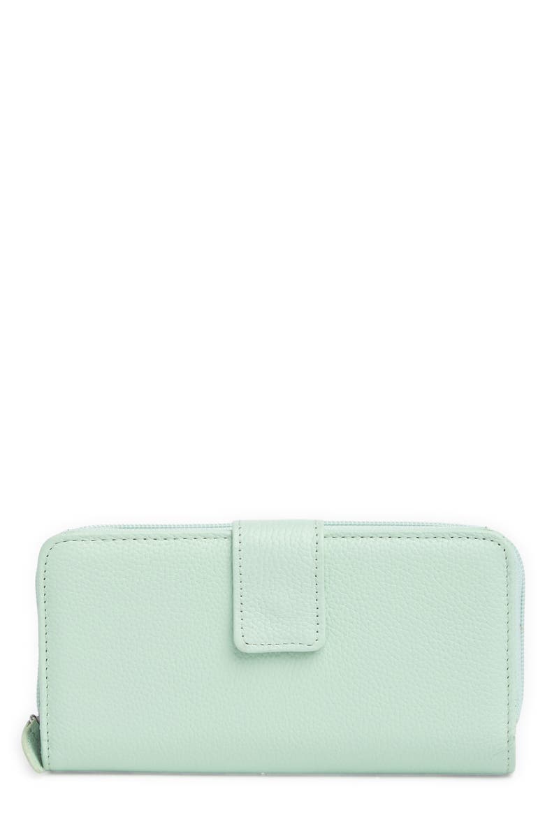 All-in-One Leather Continental Wallet, Main, color, MISTY JADE