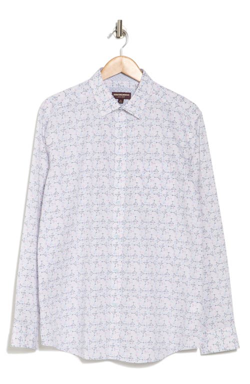 Johnston & Murphy Martini Print Cotton Button-up Shirt