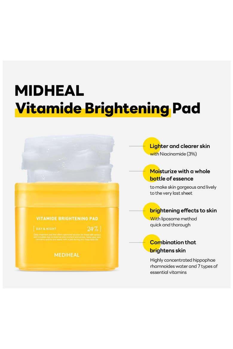Vitamide Brightening Pads, Alternate, color, YELLOW