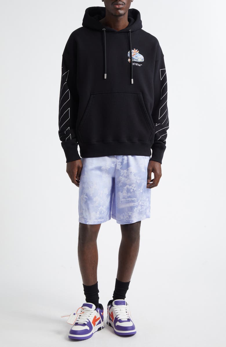 Off-White Fresco Arrow Skate Embroidered Graphic Hoodie, Alternate, color,