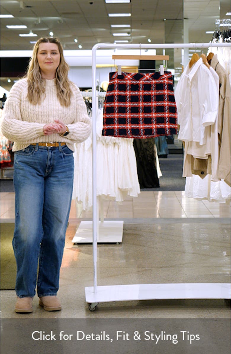 Check Bouclé Miniskirt, sales video thumbnail