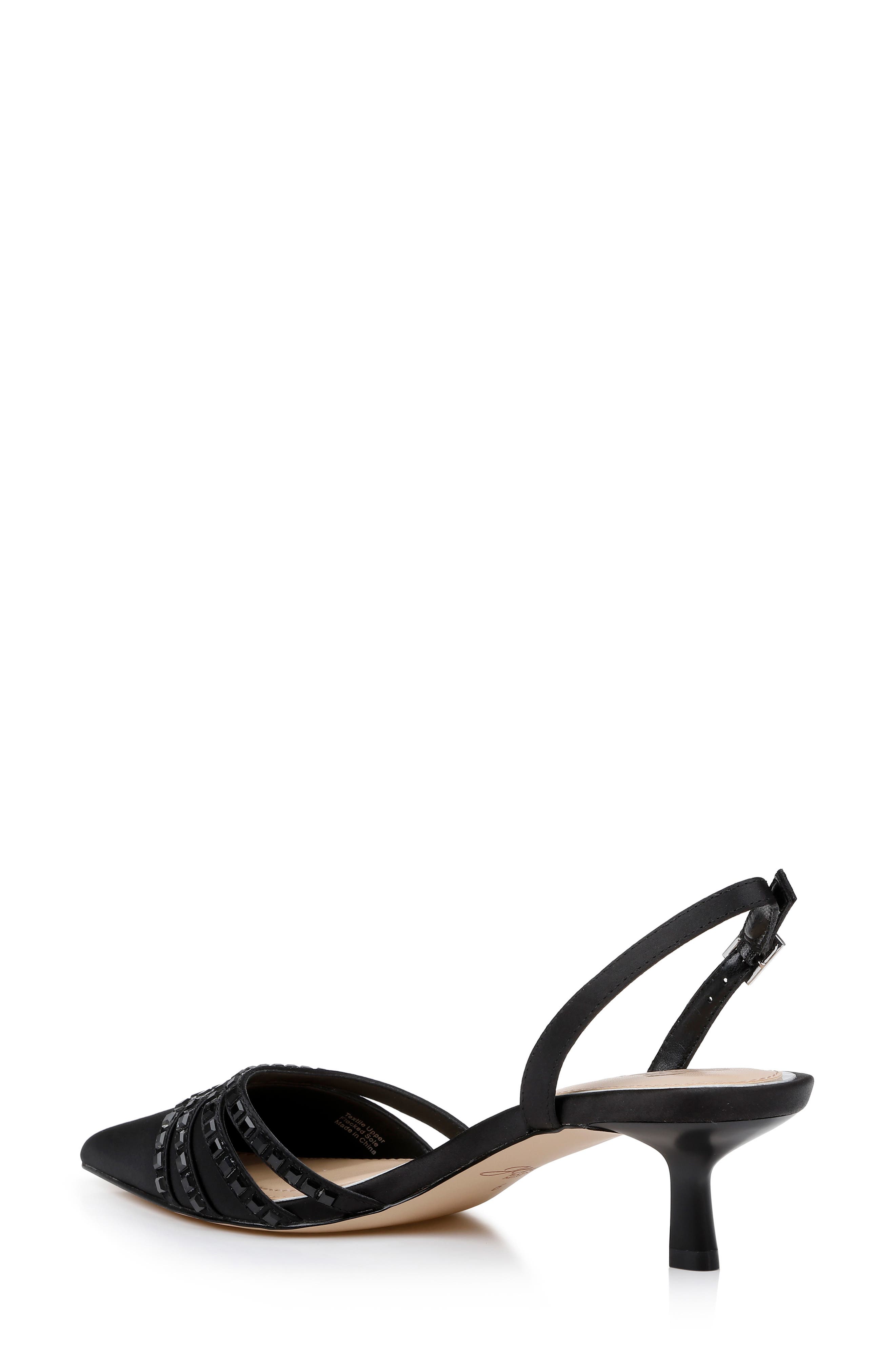 Jewel Badgley Mischka Katalina Slingback Pointed Toe Kitten Heel Pump, Alternate, color, 