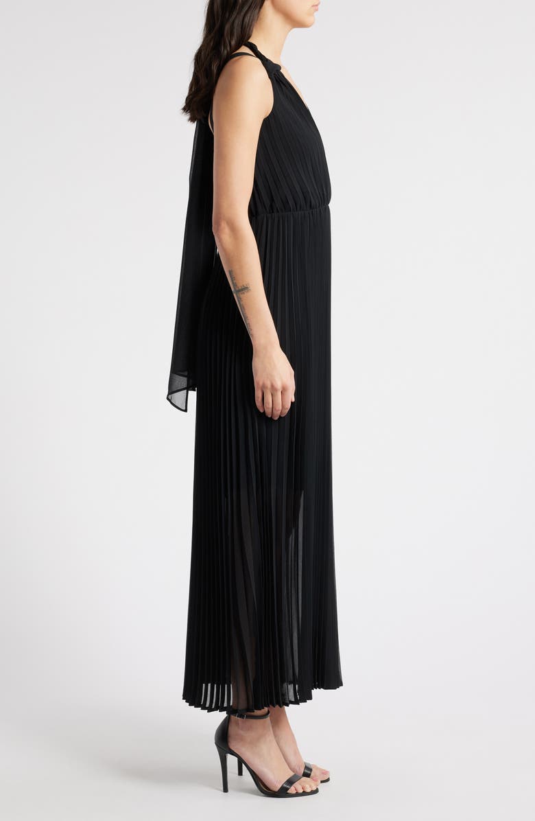Chelsea28 Pleat Tie Back Maxi Dress, Alternate, color, Black