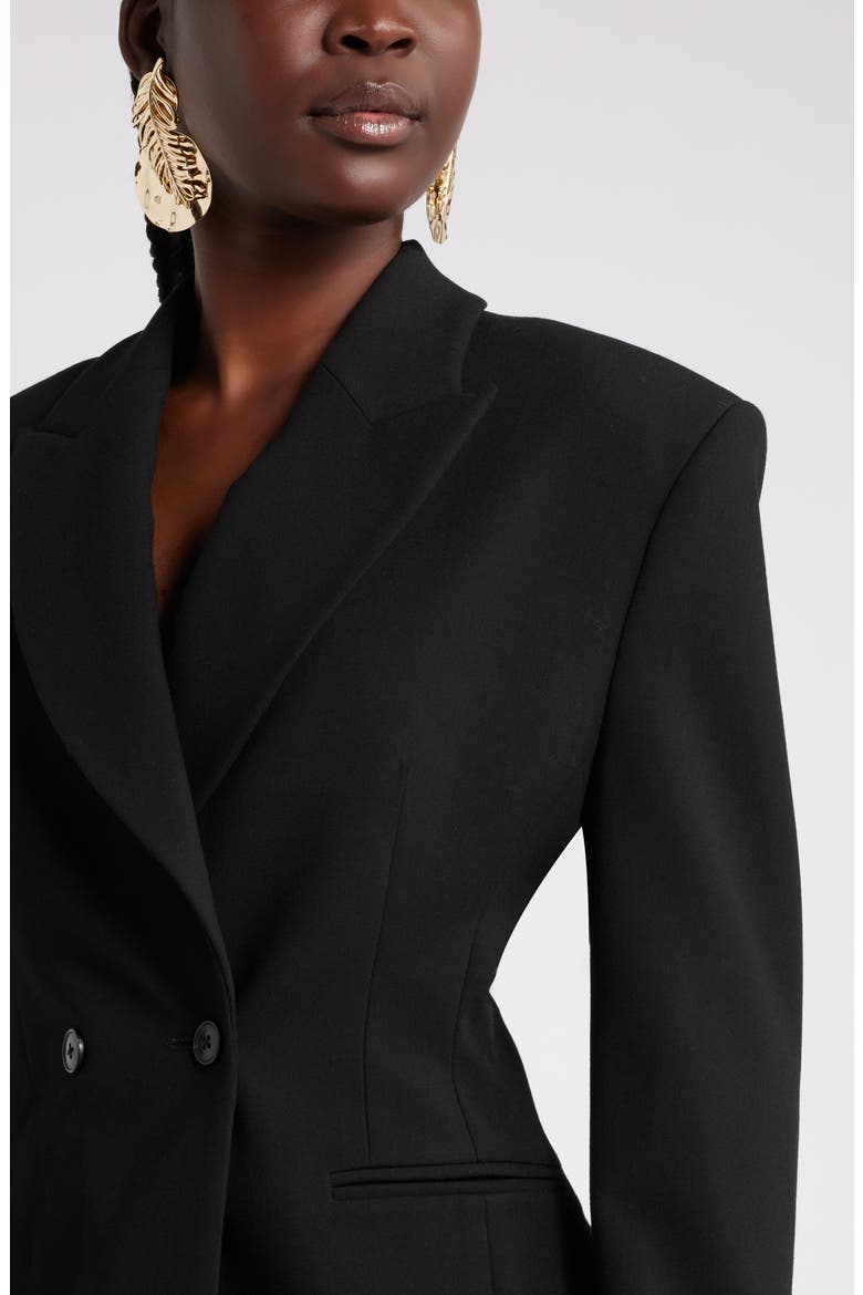 Megan Renee Structured Double Breasted Blazer, Alternate, color, BLACK