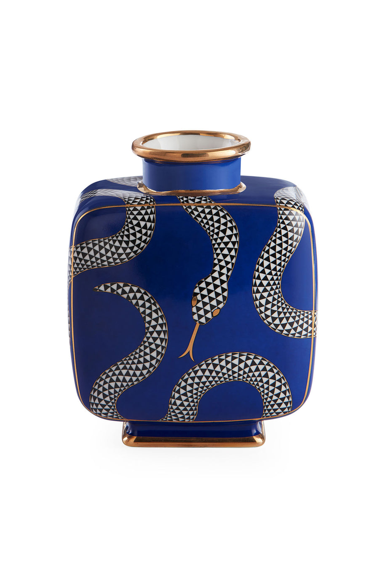 Eden Square Vase, Main, color, Blue / Gold