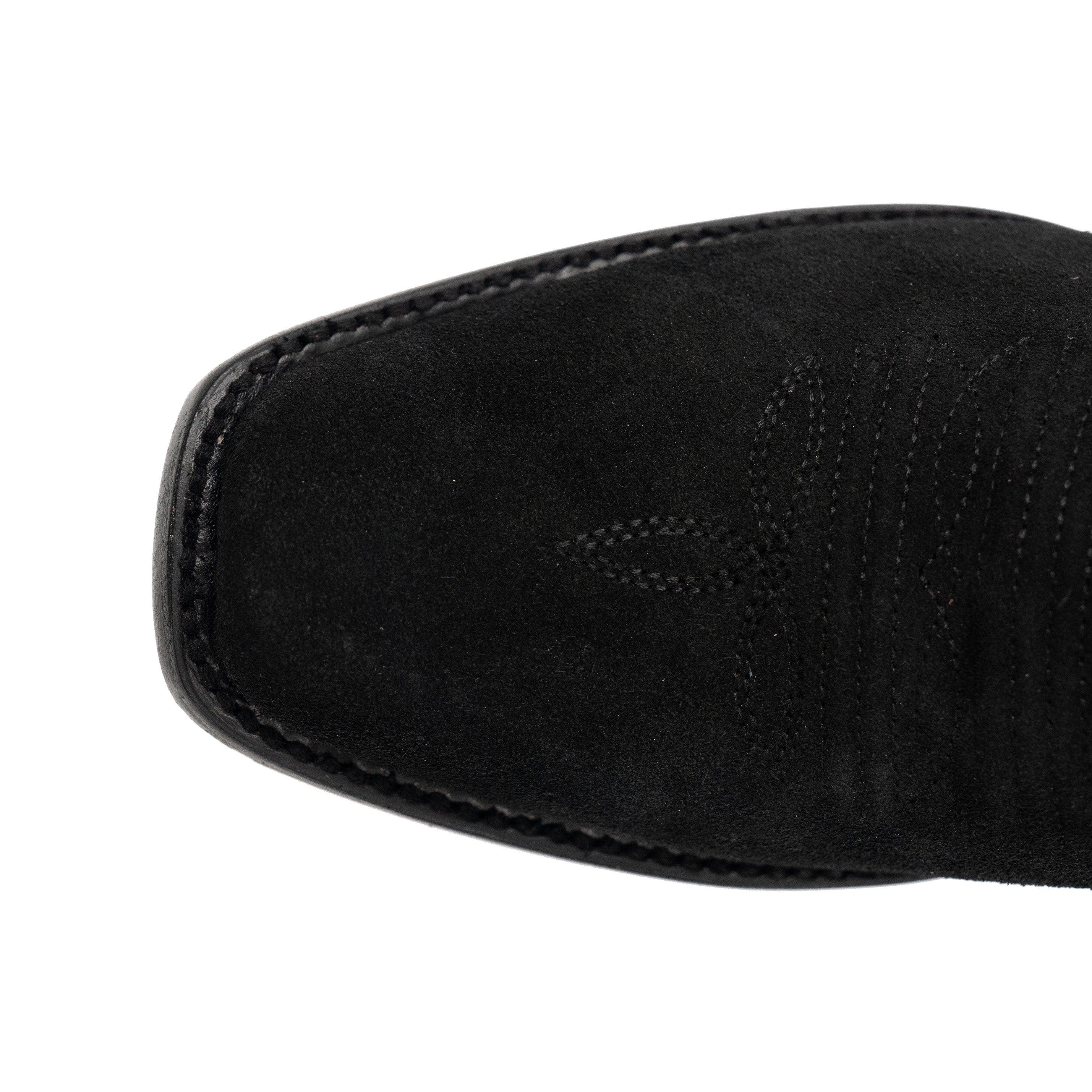 Ferrini Men's Suede Roughrider Western Boot, Alternate, color, Black