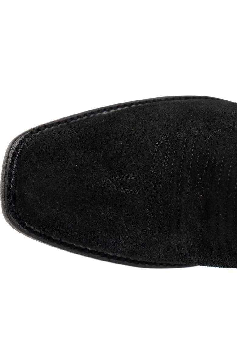 Ferrini Men's Suede Roughrider Western Boot, Alternate, color, Black