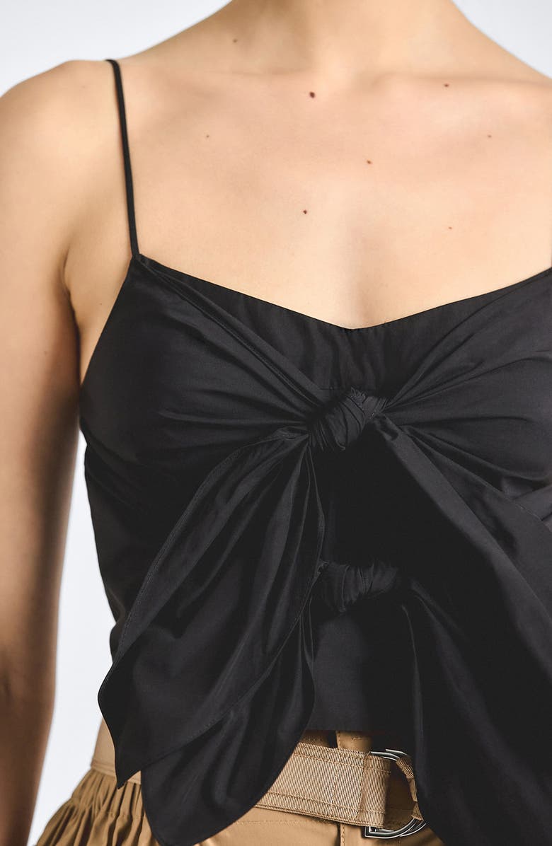 Derek Lam 10 Crosby Shira Tie Front Camisole, Alternate, color, Black