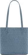 MANGO Die-Cut Leather Shopper Bag