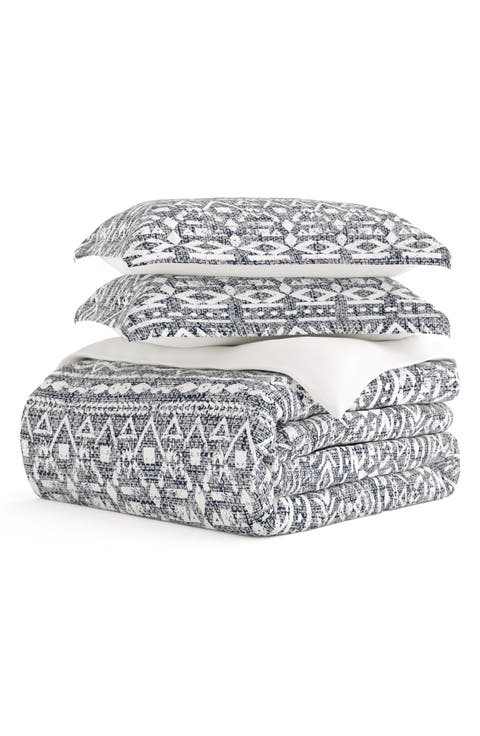 Premium Ultra Soft Modern Rustic Pattern 3-Piece Reversible Duvet Cover Set