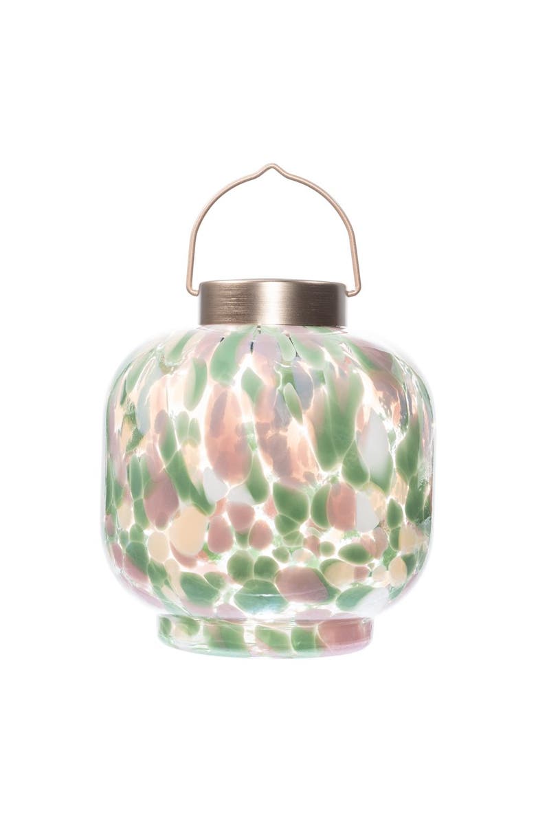 Allsop Home & Garden Cabin Solar Lantern Handblown Glass, Main, color, Summer Garden