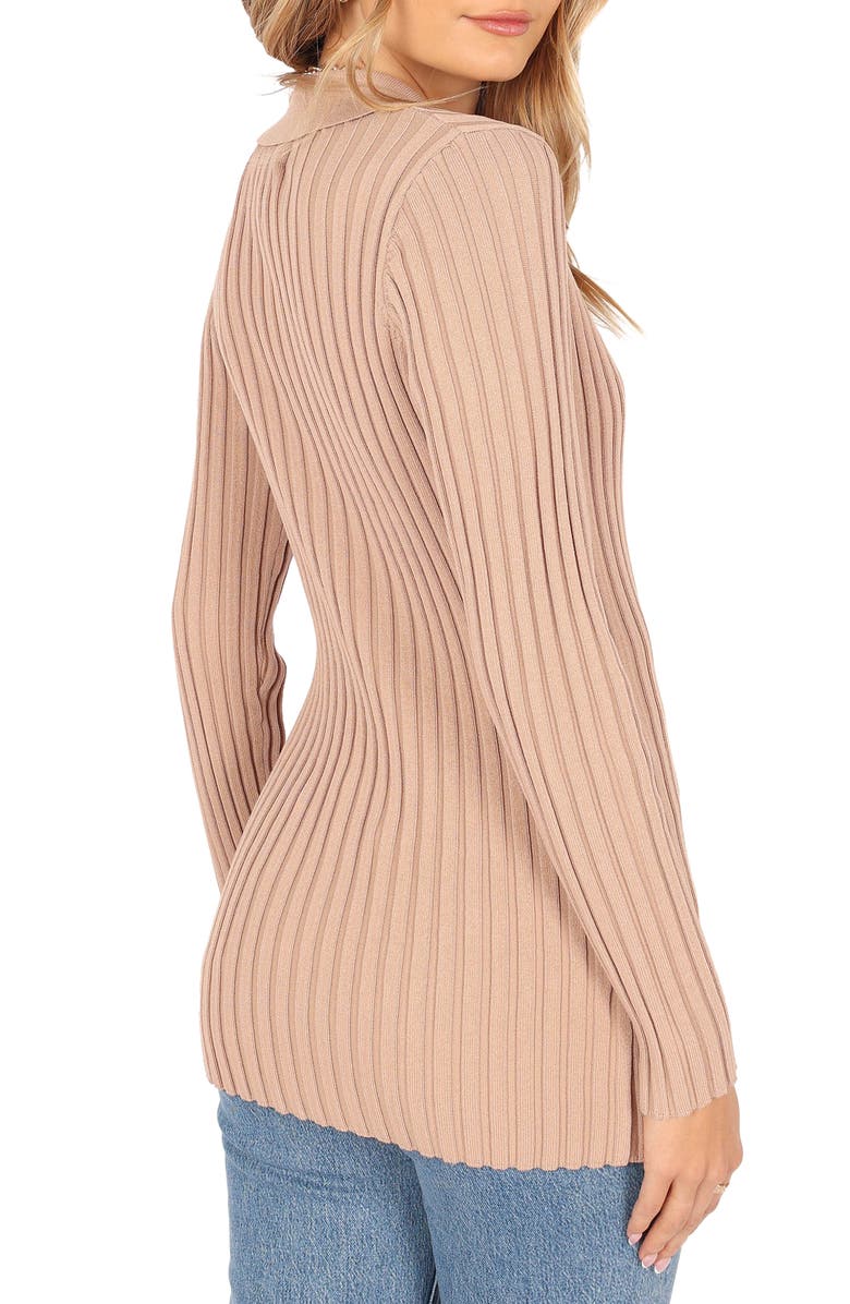 Petal & Pup Samara Rib Collared Cardigan, Alternate, color, Mocha