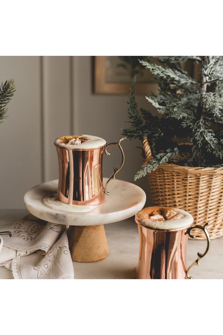 Vintage Inspired Cocktail Mugs, Alternate, color, Brass