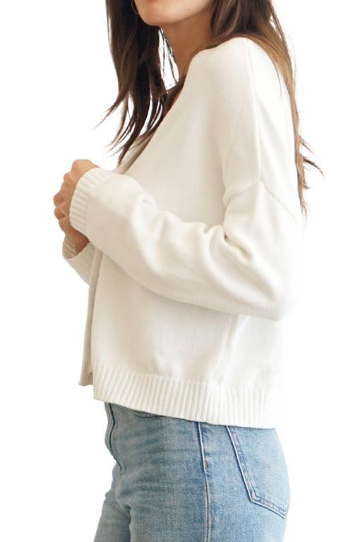 Paneros Clothing Diana Cropped Cardigan In Sugar White