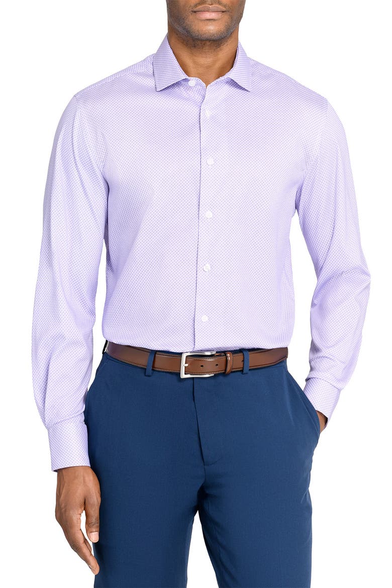 Slim Fit Crisscross Reworked Dress Shirt, Main, color, LILAC