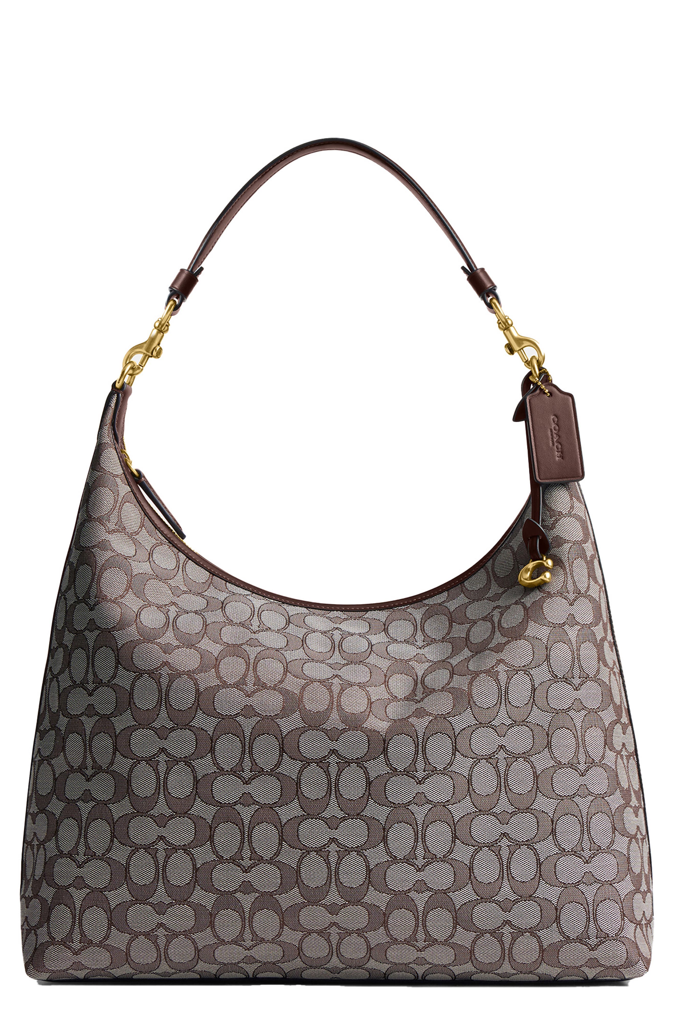 COACH Juliet 38 Signature Jacquard Shoulder Bag, Main, color, Oak Maple