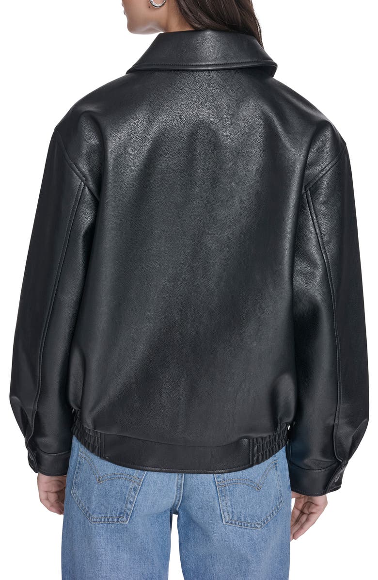 Levi's Relaxed Faux Leather Bomber Jacket, Alternate, color, Black