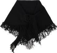 Rebecca Minkoff Knitted Triangle Scarf Wrap with Fringe