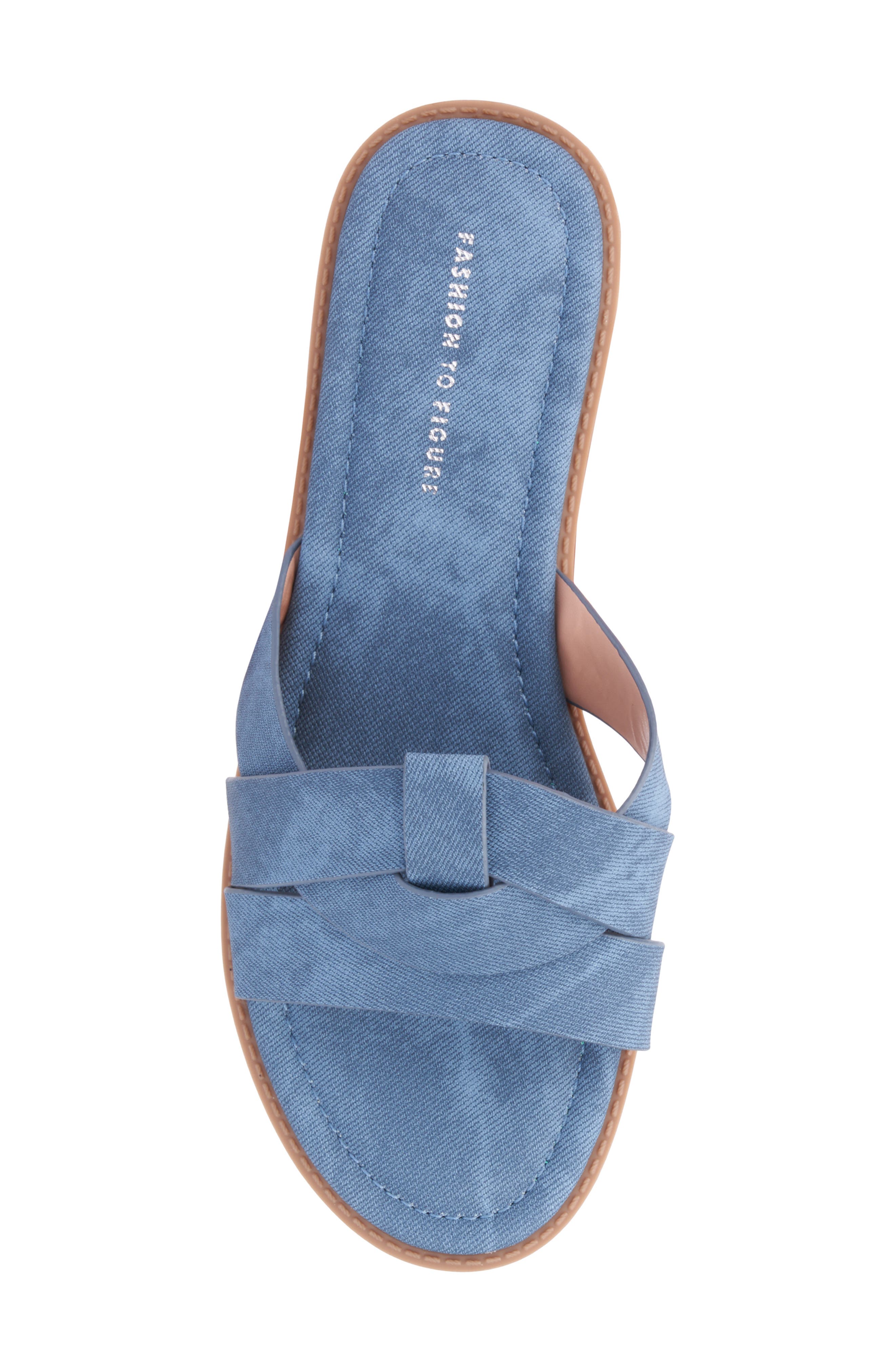 Fashion to Figure Tiana Slide Sandal - Wide Width, Alternate, color, Medium Blue
