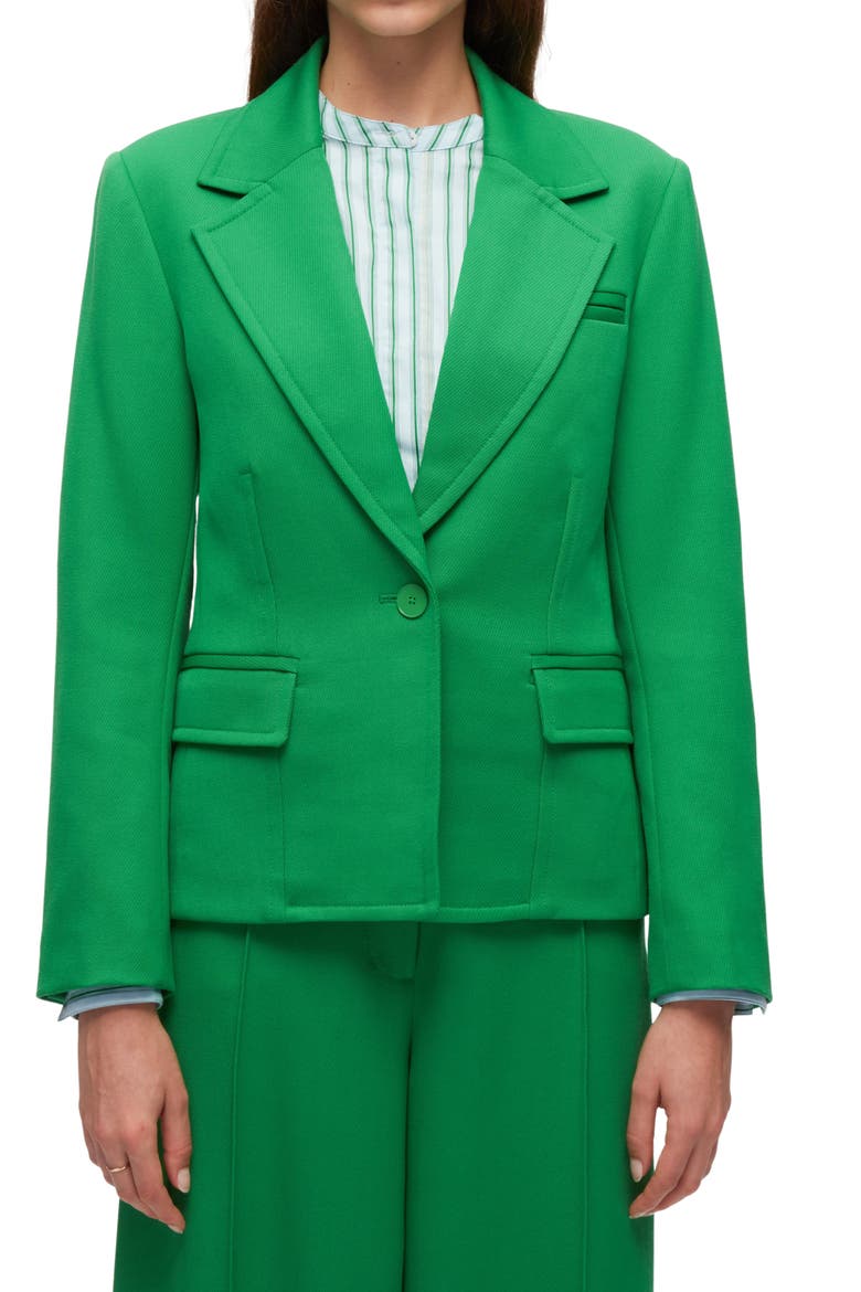 Cavalry Twill Belle Wool Blazer, Main, color, KELLY GREEN